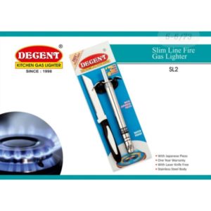 Slim Line Fire Gas Lighter With Knife