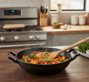 Cast Iron Deep Kadai 24 cm-1