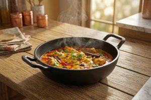 Cast Iron Flat Kadai 24 cm