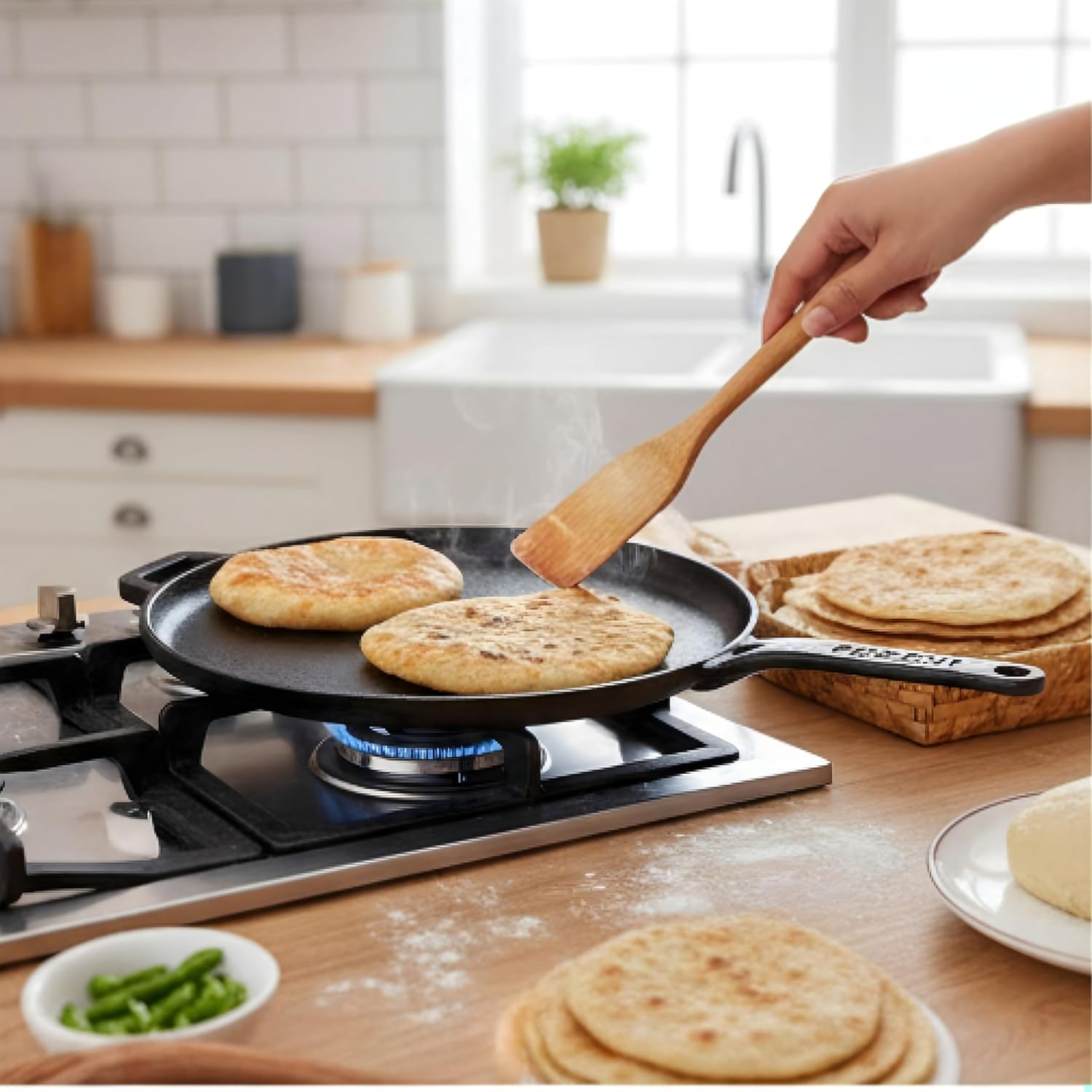 Cast Iron Multipurpose Tawa - 28 cm-3