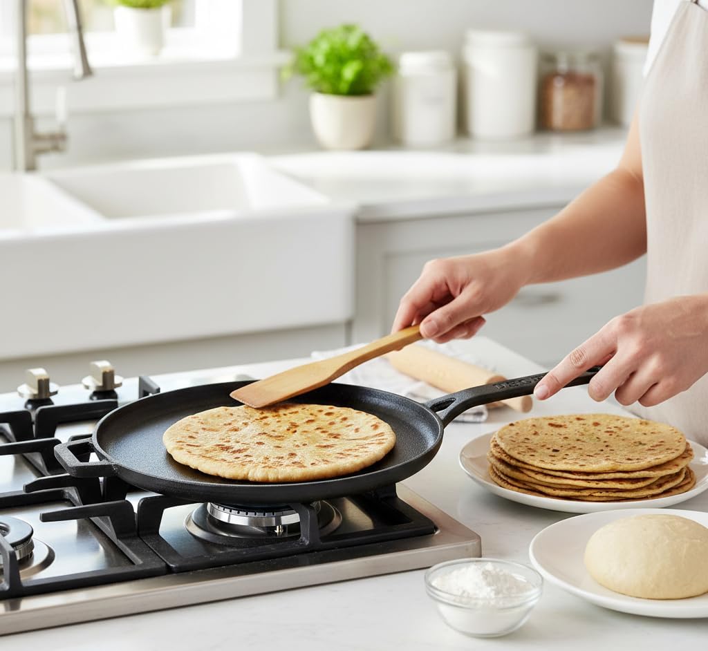 Cast Iron Multipurpose Tawa - 28 cm-4