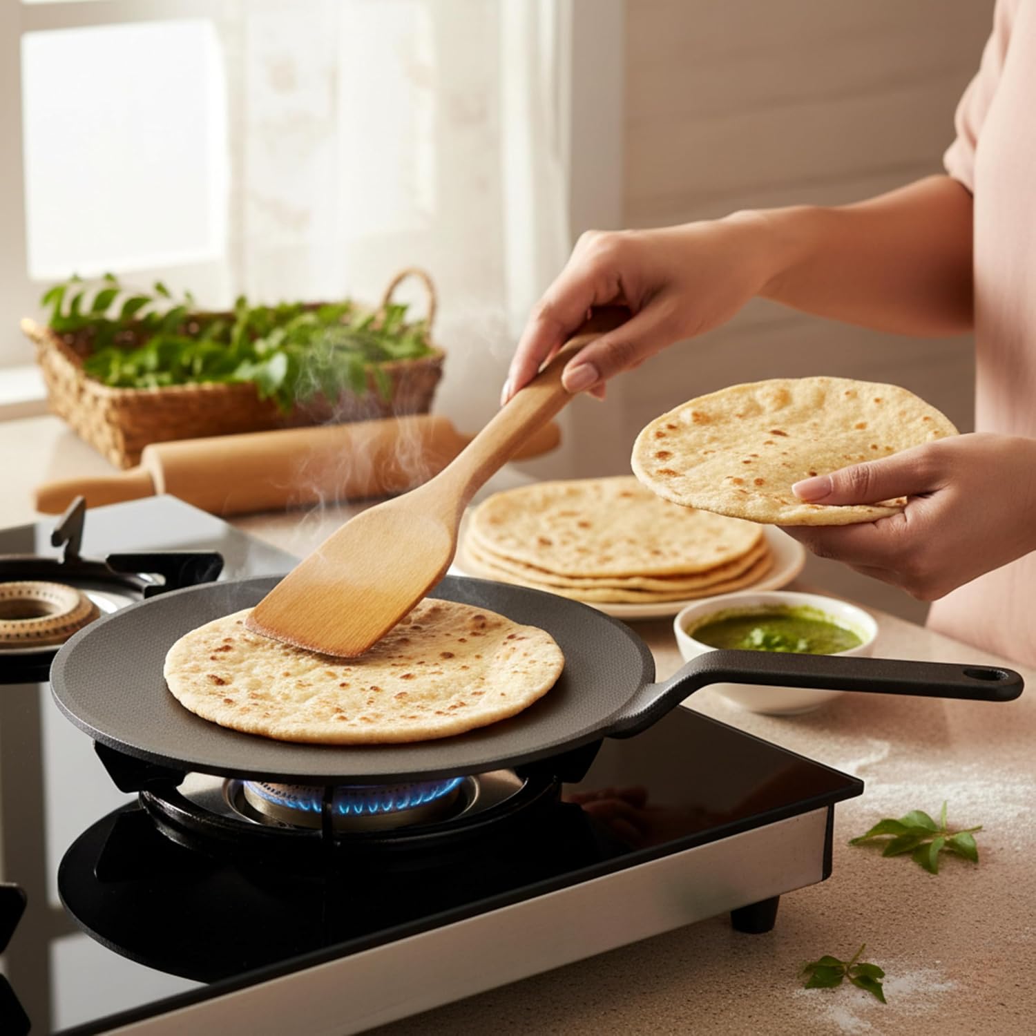 Cast Iron Roti Tawa - 26 cm-3